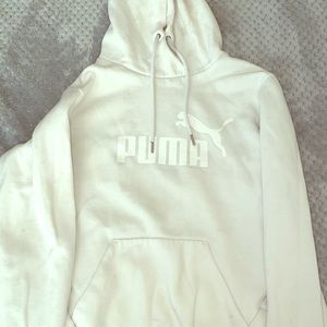 All white puma hoodie